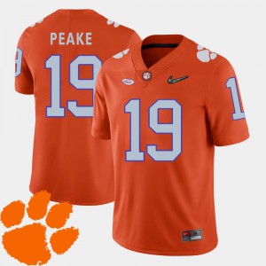 Men Clemson Tigers #19 Charone Peake Orange College Football 2018 ACC Jersey 699475-851