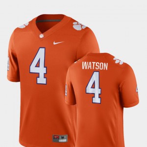 For Men Clemson Tigers #4 Deshaun Watson Orange Game College Football Jersey 394327-601