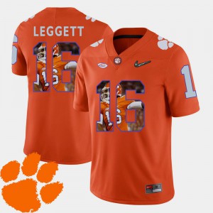 Men Clemson Tigers #16 Jordan Leggett Orange Pictorial Fashion Football Jersey 984054-384