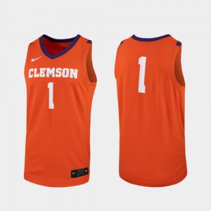 Mens Clemson National Championship #1 Orange Replica College Basketball Jersey 384496-242