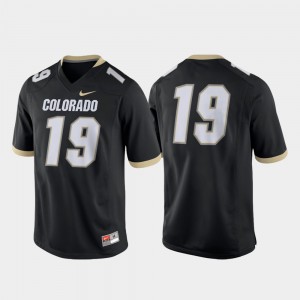 For Men Colorado Buffaloes #19 Black Game College Football Jersey 900023-165