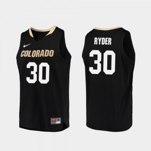 For Men Colorado Buffaloes #30 Frank Ryder Black Replica College Basketball Jersey 984690-254