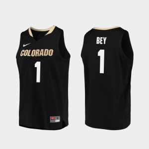 For Men's Buffaloes #1 Tyler Bey Black Replica College Basketball Jersey 925728-819