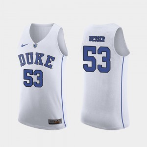 Men Duke University #53 Brennan Besser White Authentic March Madness College Basketball Jersey 951647-393