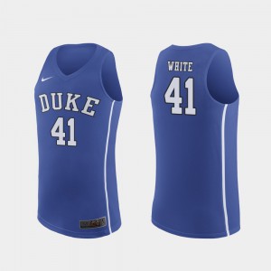 Men Duke University #41 Jack White Royal Authentic March Madness College Basketball Jersey 349801-872