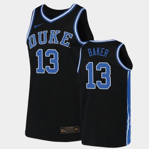 For Men's Duke Blue Devils #13 Joey Baker Black Replica 2019-20 College Basketball Jersey 587236-412