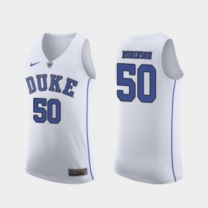 Mens Duke University #50 Justin Robinson White Authentic March Madness College Basketball Jersey 764353-390