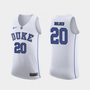 Men's Blue Devils #20 Marques Bolden White Authentic March Madness College Basketball Jersey 923711-366