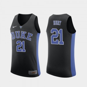 For Men's Blue Devils #21 Matthew Hurt Black Replica College Basketball Jersey 474092-277