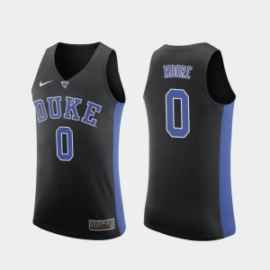 Mens Duke Blue Devils #0 Wendell Moore Black Replica College Basketball Jersey 732538-868