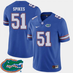 For Men's UF #51 Brandon Spikes Royal College Football 2018 SEC Jersey 925050-706