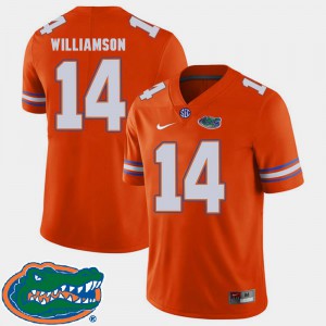 Men Gator #14 Chris Williamson Orange College Football 2018 SEC Jersey 822344-340