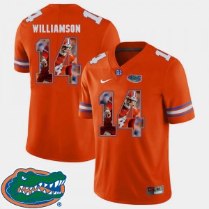 For Men's Florida Gators #14 Chris Williamson Orange Pictorial Fashion Football Jersey 871160-727