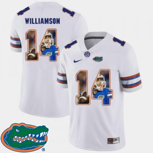 For Men's Florida Gators #14 Chris Williamson White Pictorial Fashion Football Jersey 852004-298