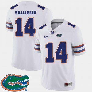 For Men Gators #14 Chris Williamson White College Football 2018 SEC Jersey 493454-900