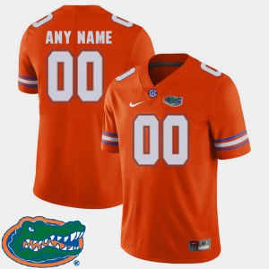 Mens University of Florida #00 Orange College Football 2018 SEC Customized Jersey 263665-564
