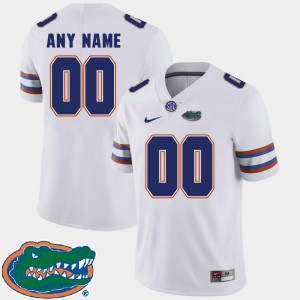 Men's University of Florida #00 White College Football 2018 SEC Customized Jersey 468110-172
