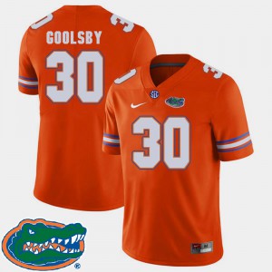 Mens University of Florida #30 DeAndre Goolsby Orange College Football 2018 SEC Jersey 305194-567