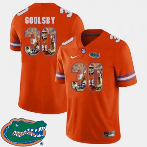 Mens Florida Gators #30 DeAndre Goolsby Orange Pictorial Fashion Football Jersey 180646-388