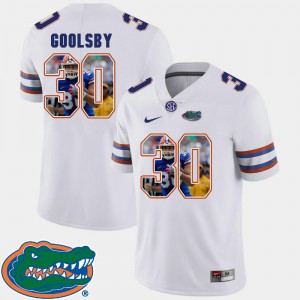 Men University of Florida #30 DeAndre Goolsby White Pictorial Fashion Football Jersey 854541-111