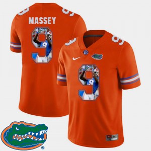 For Men Florida #9 Dre Massey Orange Pictorial Fashion Football Jersey 184903-675
