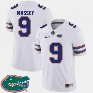 Men's Gators #9 Dre Massey White College Football 2018 SEC Jersey 137608-524