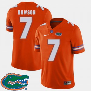 For Men Florida Gators #7 Duke Dawson Orange College Football 2018 SEC Jersey 259399-654