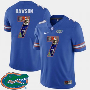 Mens University of Florida #7 Duke Dawson Royal Pictorial Fashion Football Jersey 432407-247