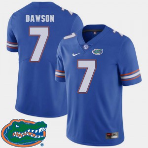 Mens Florida #7 Duke Dawson Royal College Football 2018 SEC Jersey 540432-459