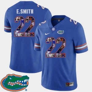 Mens Florida Gator #22 E.Smith Royal Pictorial Fashion Football Jersey 303220-934