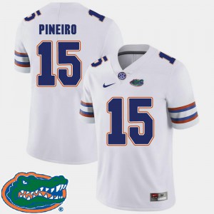 For Men's Gators #15 Eddy Pineiro White College Football 2018 SEC Jersey 666650-482