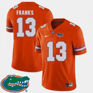 Men Gators #13 Feleipe Franks Orange College Football 2018 SEC Jersey 994032-509