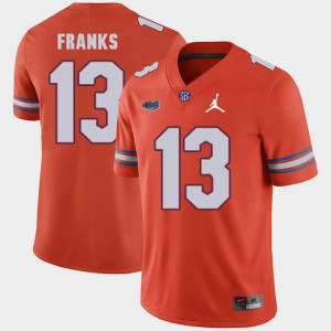 Men's Florida #13 Feleipe Franks Orange Jordan Brand Replica 2018 Game Jersey 202779-981
