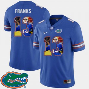 Mens Florida Gator #13 Feleipe Franks Royal Pictorial Fashion Football Jersey 511002-921