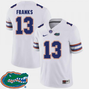 For Men's Florida Gators #13 Feleipe Franks White College Football 2018 SEC Jersey 644539-666