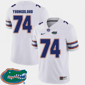 Mens Florida Gators #74 Jack Youngblood White College Football 2018 SEC Jersey 606217-651