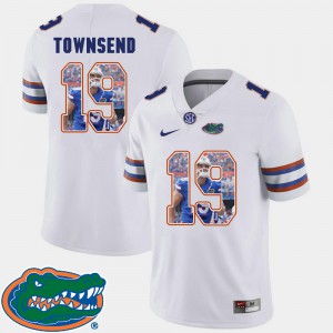 Men's UF #19 Johnny Townsend White Pictorial Fashion Football Jersey 605280-739