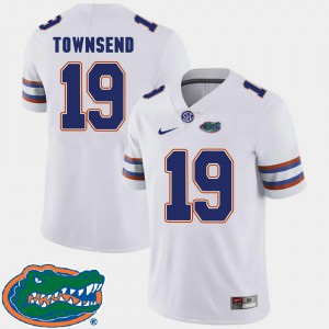 Mens Florida Gators #19 Johnny Townsend White College Football 2018 SEC Jersey 961607-536