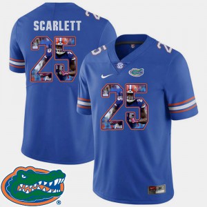 Men Florida Gators #25 Jordan Scarlett Royal Pictorial Fashion Football Jersey 458535-686