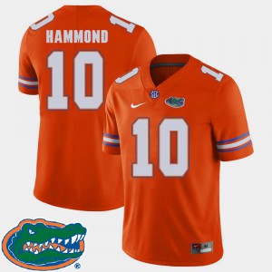 For Men Florida Gators #10 Josh Hammond Orange College Football 2018 SEC Jersey 168678-275