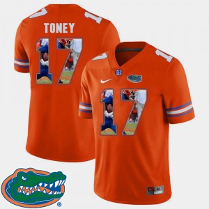 Mens Florida Gator #17 Kadarius Toney Orange Pictorial Fashion Football Jersey 250042-149