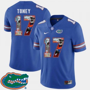 For Men's Florida Gator #17 Kadarius Toney Royal Pictorial Fashion Football Jersey 538985-951