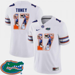 For Men's University of Florida #17 Kadarius Toney White Pictorial Fashion Football Jersey 230488-584