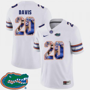 Men Florida Gator #20 Malik Davis White Pictorial Fashion Football Jersey 539750-948