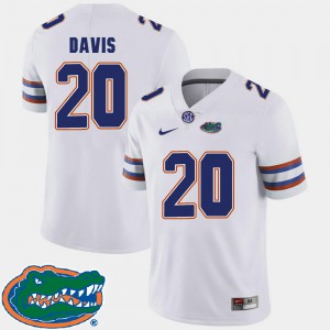 Men's University of Florida #20 Malik Davis White College Football 2018 SEC Jersey 960843-962