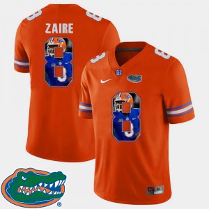 Men University of Florida #8 Malik Zaire Orange Pictorial Fashion Football Jersey 824138-677