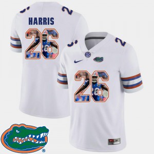 Mens Gators #26 Marcell Harris White Pictorial Fashion Football Jersey 155031-125