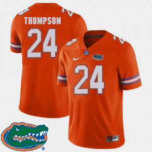 Men's University of Florida #24 Mark Thompson Orange College Football 2018 SEC Jersey 292223-791