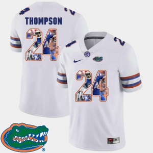 Men's Florida Gator #24 Mark Thompson White Pictorial Fashion Football Jersey 211797-824