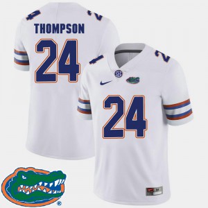 Mens Gator #24 Mark Thompson White College Football 2018 SEC Jersey 231858-580